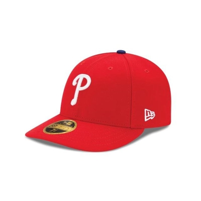 Red Philadelphia Phillies Hat - New Era MLB Authentic Collection Low Profile 59FIFTY Fitted Caps USA1356470